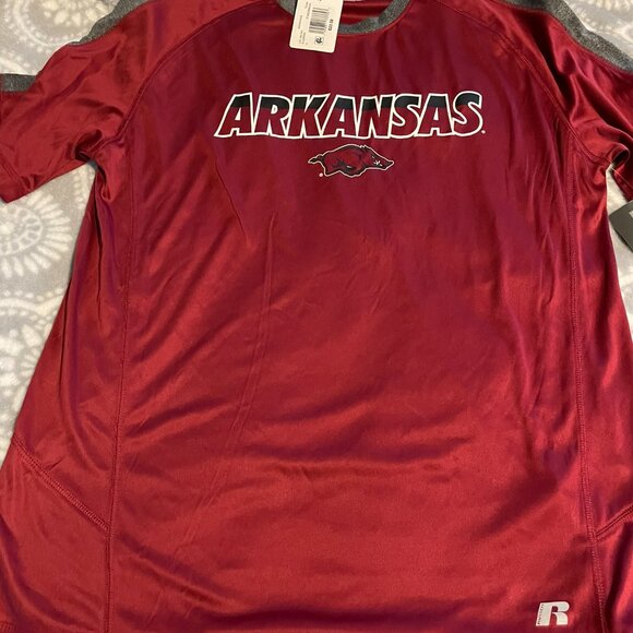 Two Arkansas Razorbacks shirts (M & L) both NWT, excellent condition - Picture 3 of 7
